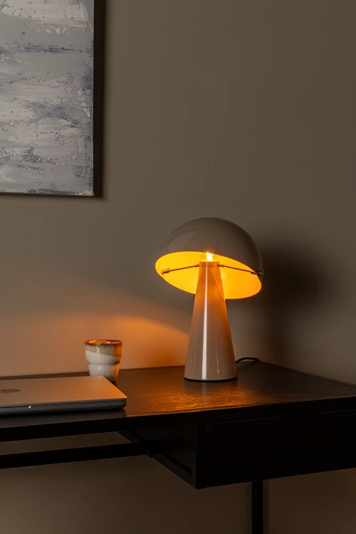 Lucide BARONE - Lampe de table - Ø 23 cm - 1xE27 - Taupe | Vibes - ambiance 1